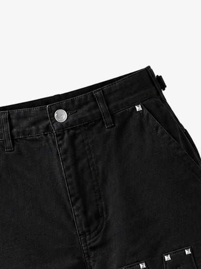 Studded Appliqué Cargo Shorts