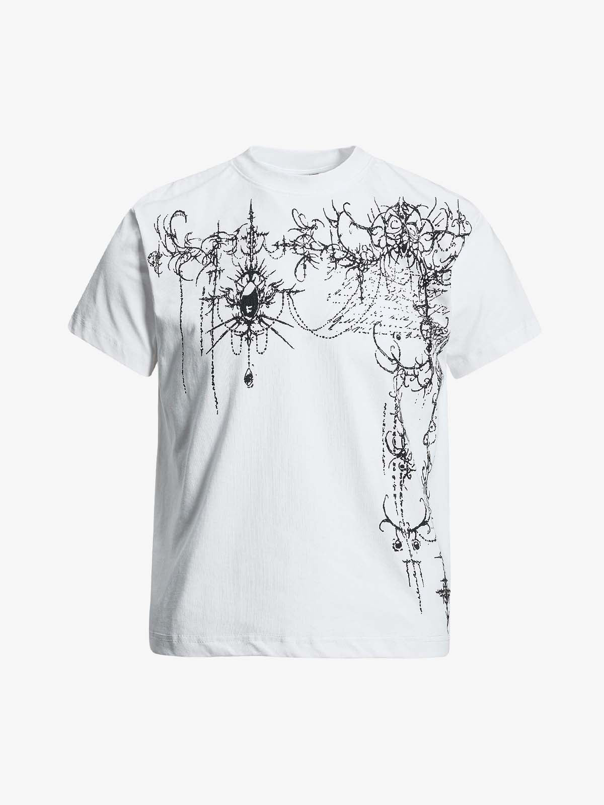 T-Shirt mit gotischem Dornenmuster