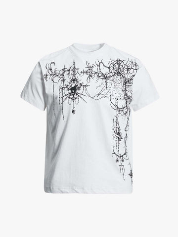 T-Shirt mit gotischem Dornenmuster