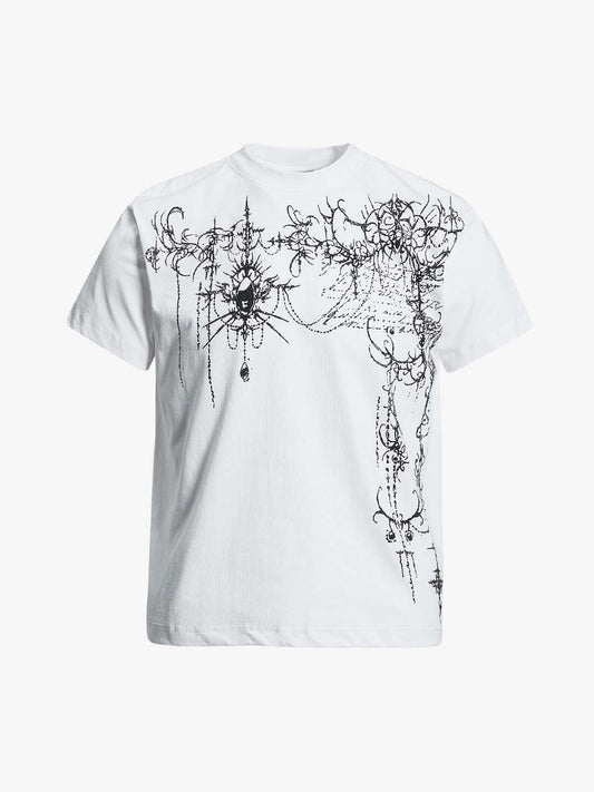 T-Shirt mit gotischem Dornenmuster