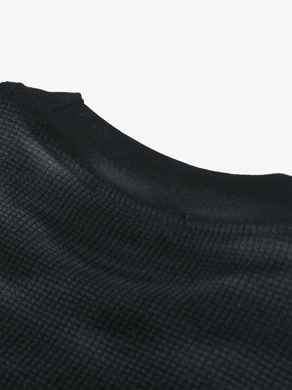 Textured Black T-Shirt – Relaxed Fit Short Sleeve Streetwear Tee
