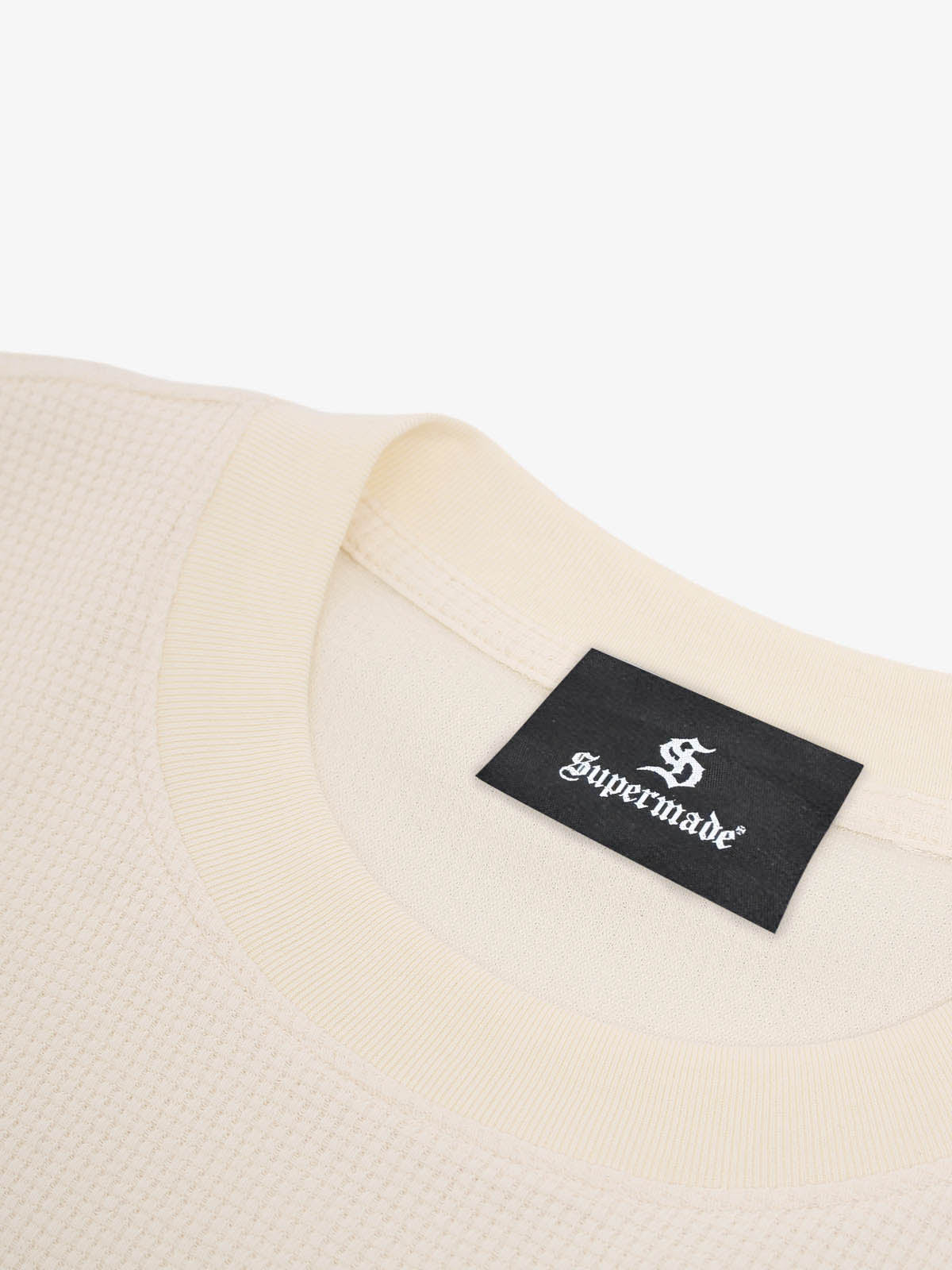 White Oversized Waffle Knit Tee – Love Graphic Relaxed Fit Streetwear