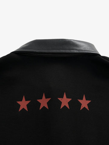 Motorcycle Style Lapel Polo Long Sleeve T-Shirt 