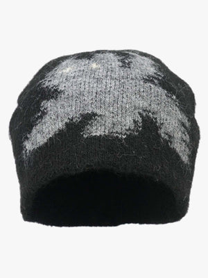 Vintage Fuzzy Cat Pattern Knit Beanie Hat 