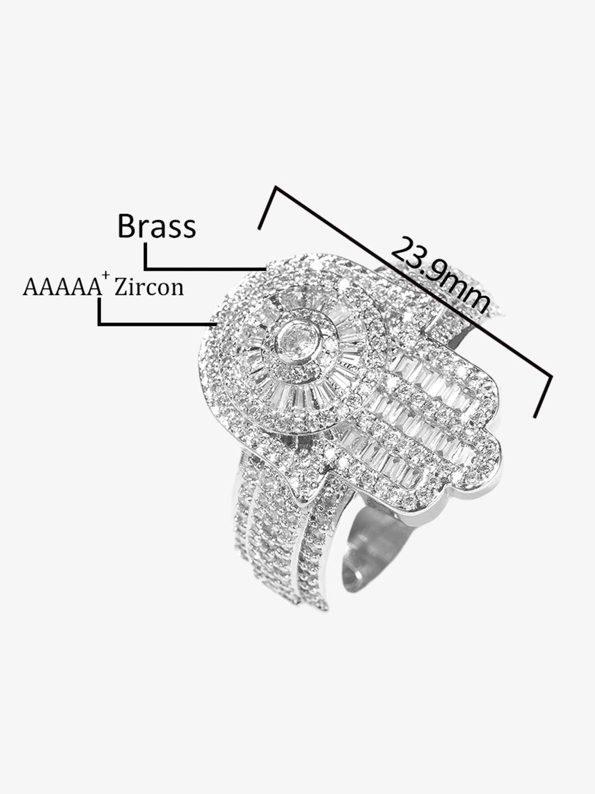 Zircon Palm Statement Ring 