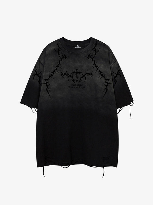 Vintage-T-Shirt mit Dornenmotiv im Used-Look