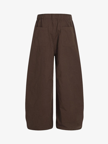 Drawstring Pleated Barrel Pants 