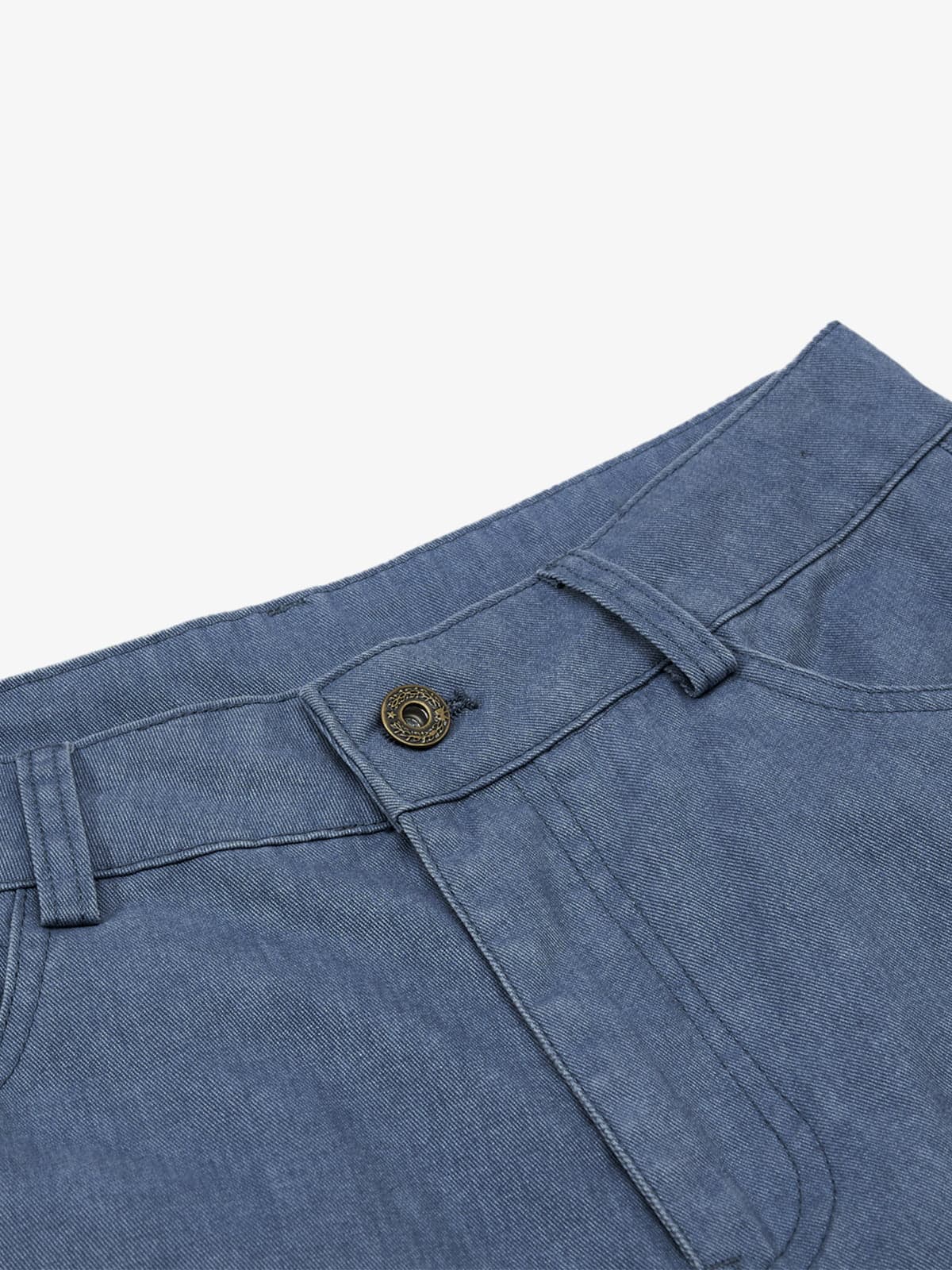 Pleated Panel Curved Leg Cargo Cotton Pants - 2631 