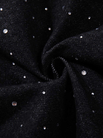 Star Rhinestone Embellished Baggy Jeans 