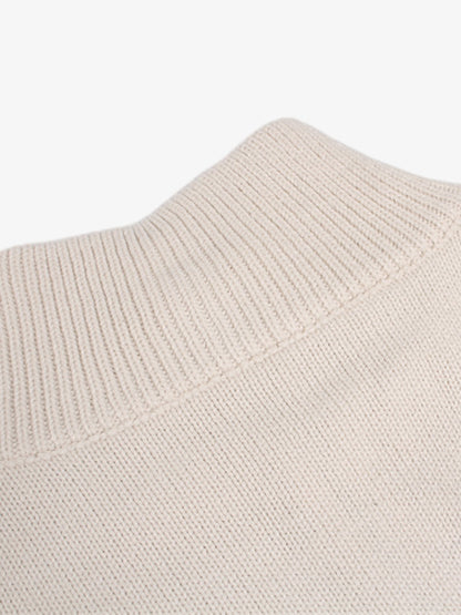 Heavy Cut Turtleneck Cardigan Zipper Sweater 