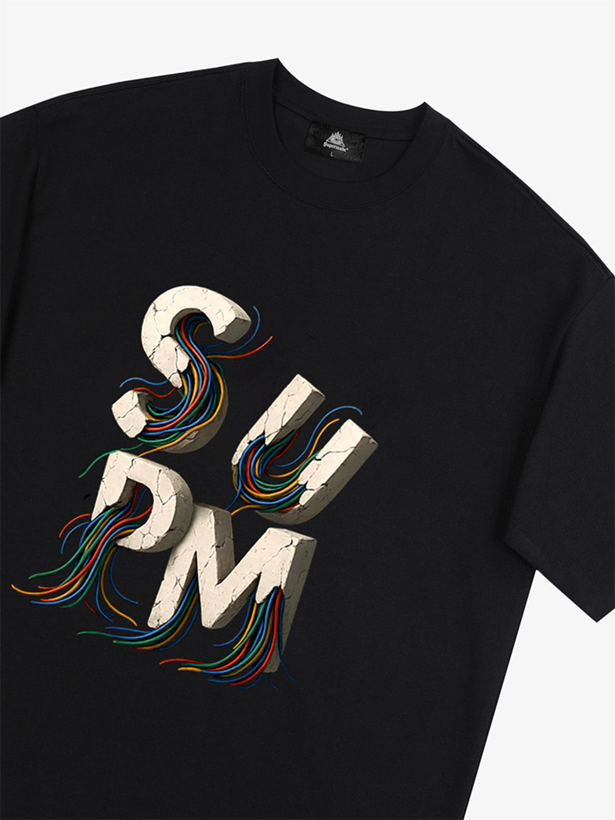 SPMD Letter Cable Graphic T-Shirt 