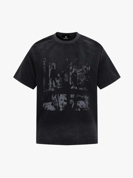 Grunge-T-Shirt mit verblasstem Fotodruck