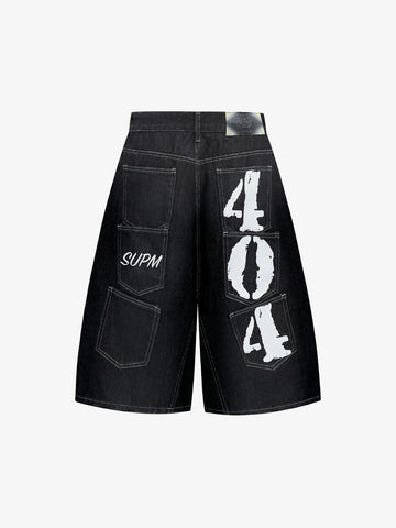 Multi-Pocket Raw Edge Jorts – 3/4 Length Wide-Leg Utility Denim Shorts