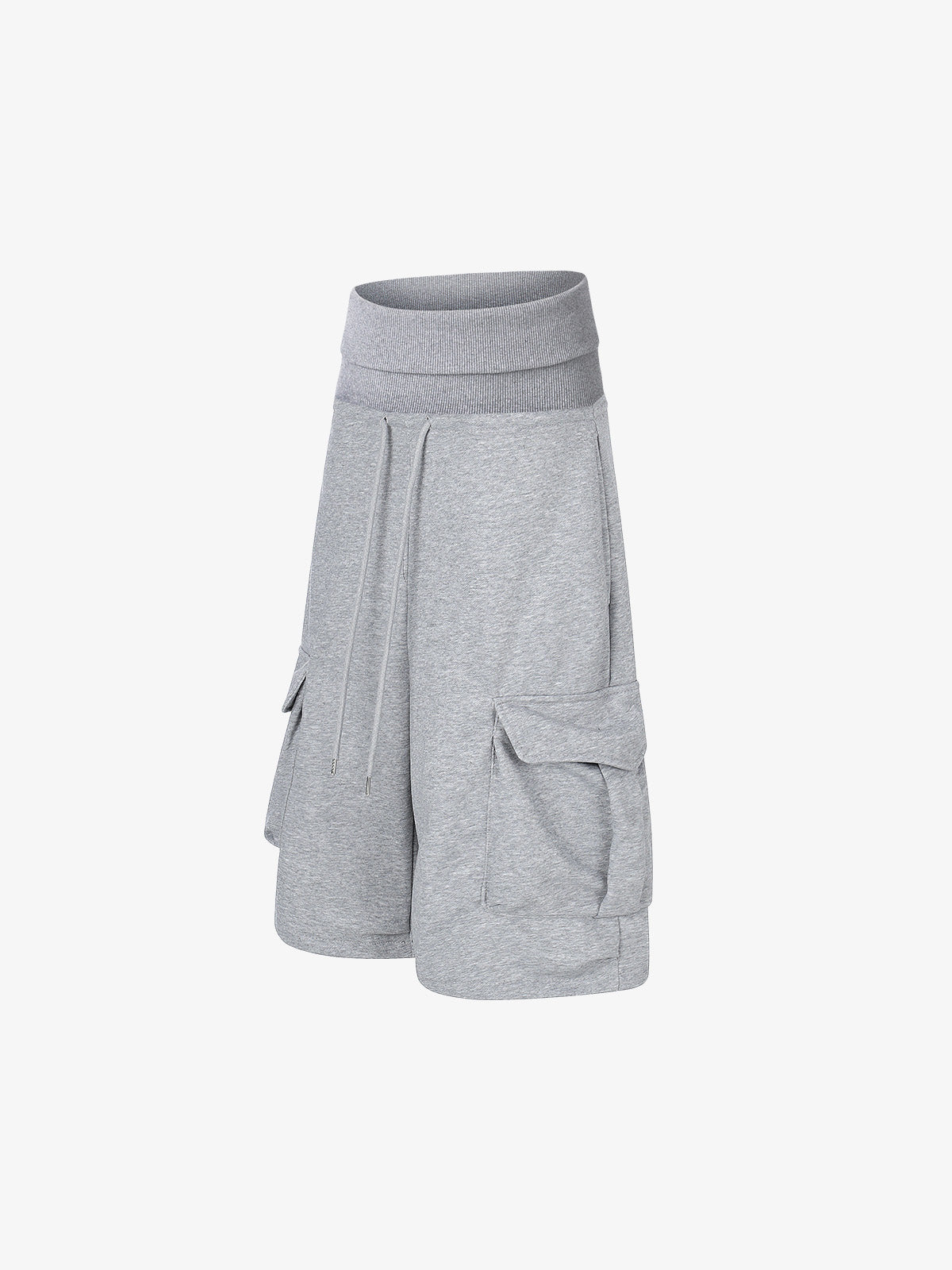 Fleece Cargo Shorts – High-Waisted Wide-Leg Loose Fit Streetwear Shorts