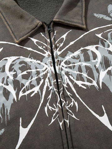 Punk Gothic Butterfly Graphic Streetwear Jacket 