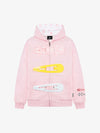 Abnehmbarer Haarspangen-Verzierungs-Reißverschluss-Hoodie