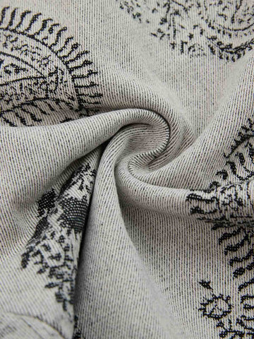 Paisley Jacquard Denim Jeans 