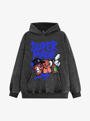 Original Contrast Color Letter Graphic Hoodie 