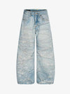 Vintage Washed Rhinestone Wide Leg Denim Jeans 