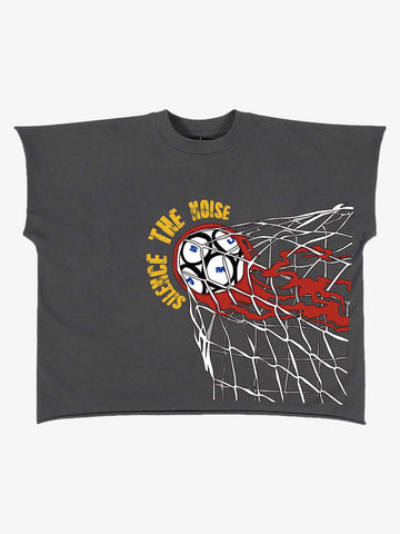 Cotton Spanish Football Club Logo T-Shirt with Vintage Wash and Distressed Design 