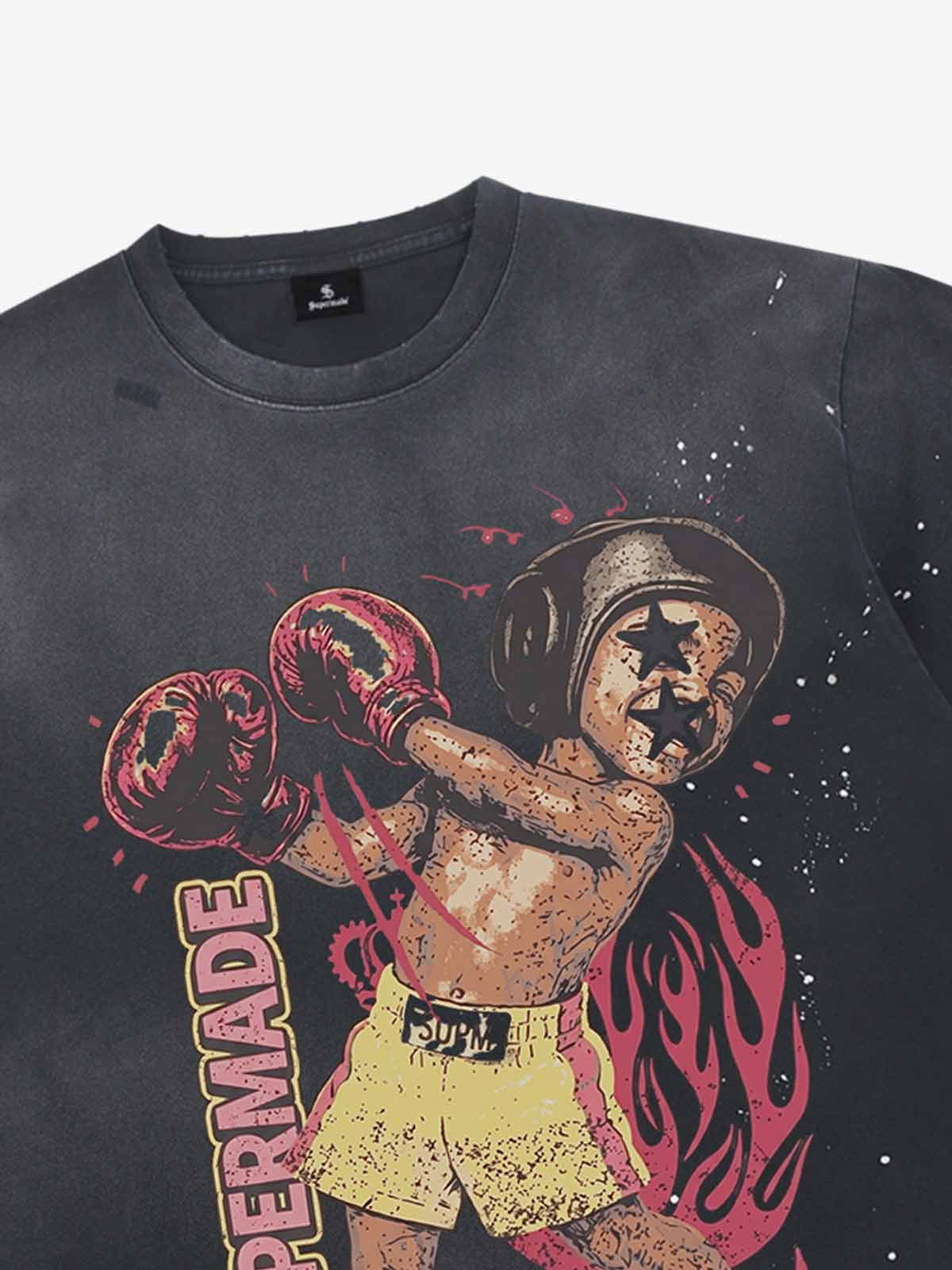 Boxing Graphic Oversized Tee