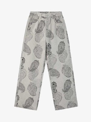 Paisley Jacquard Denim Jeans 