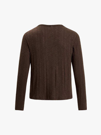 Vintage Graphic Henley Long Sleeve T-Shirt 