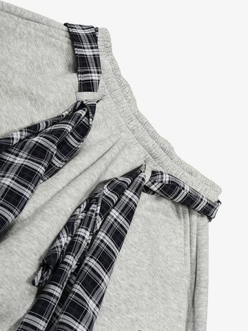 Stylish Wide-Leg Pants with Plaid Tie Belt for Women - Perfect for Casual and Fashionable Looks 