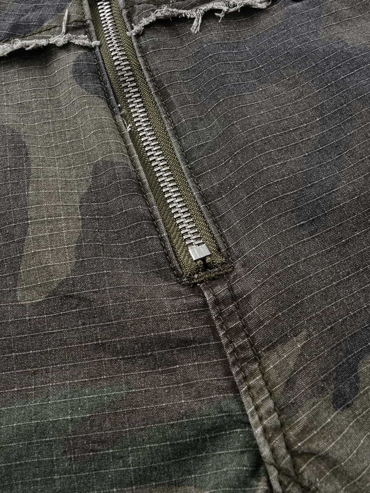 Ripstop-Cargohose mit Camouflage-Muster – Hose im Militärstil mit praktischen Taschen