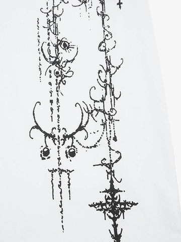 T-Shirt mit gotischem Dornenmuster
