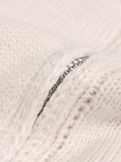 Heavy Cut Turtleneck Cardigan Zipper Sweater 