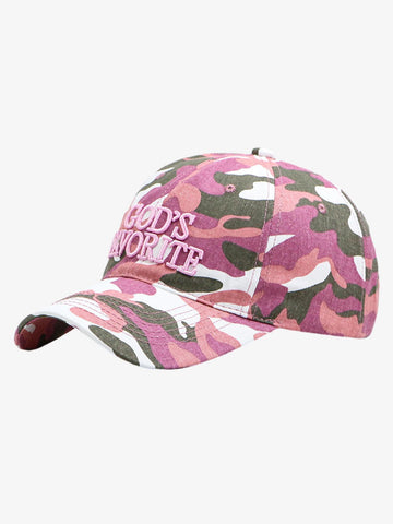 Classic Camo “God’s Favorite” Embroidery Curved Brim Baseball Cap 