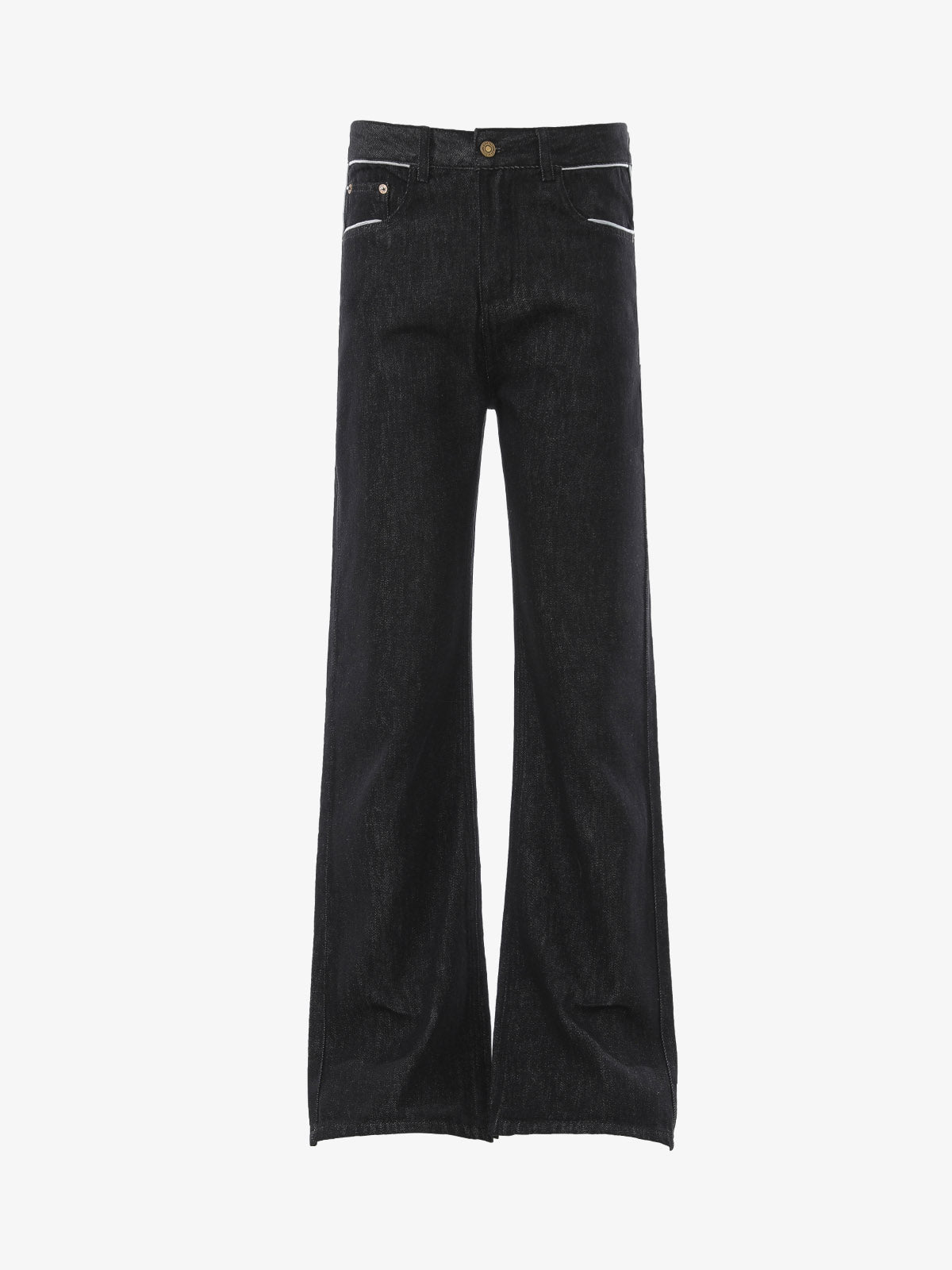 Vintage Contrast Trim Dark Wash Jeans 