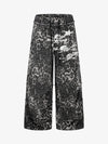 Cropped-Hose mit Leopardenmuster – Weites Bein, Baumwollmischung mit offenem Saum
