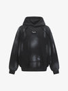 Hip-Hop Wasteland Ink-Dyed Raw Edge Hoodie 