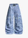 Weite Hose mit Batikmuster und Kordelzug