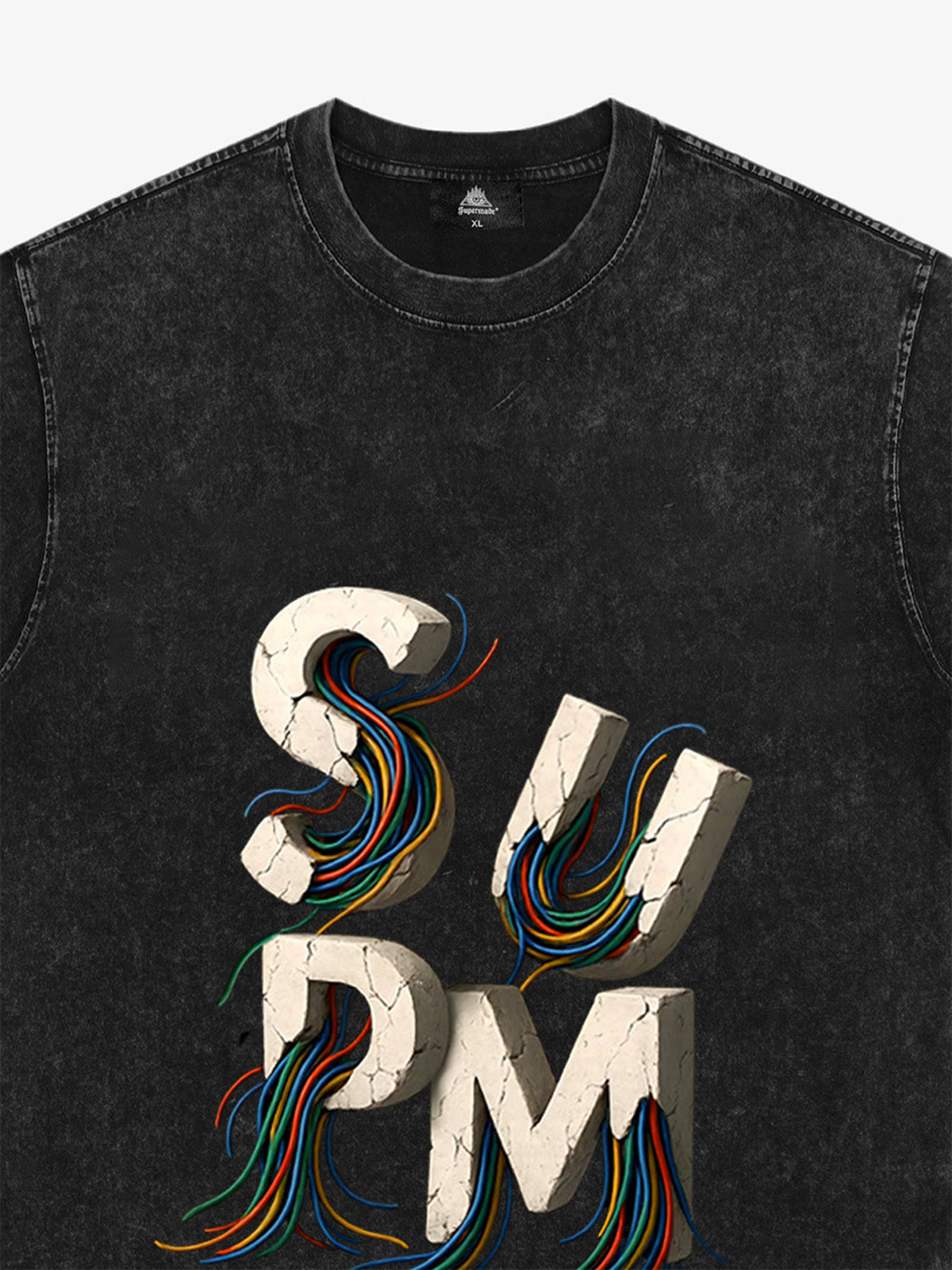 SPMD Letter Cable Graphic T-Shirt 