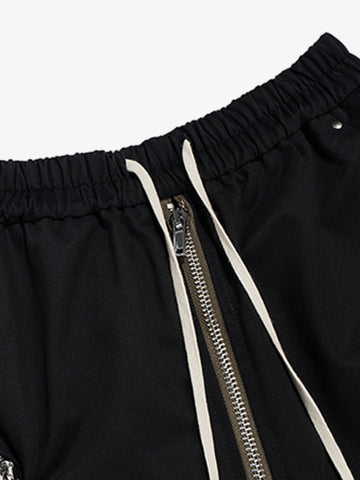 Water-Resistant Cargo Shorts – Polyamide Elastic Waist Relaxed Fit Utility Shorts