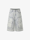 Cargo-Shorts aus Used-Denim