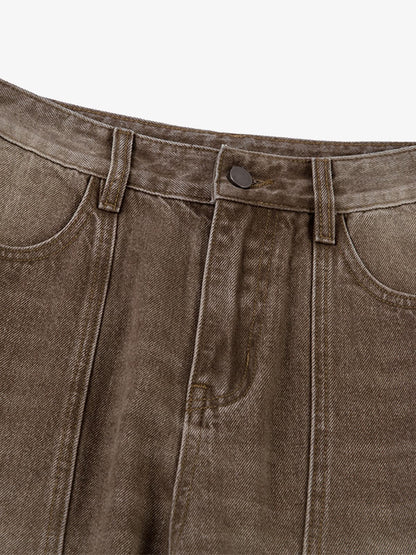 High-Waisted Wide-Leg Cargo Pants with Unique Pocket Design 