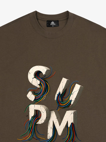 SPMD Letter Cable Graphic T-Shirt 