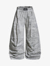 Weite Hose mit Batikmuster und Kordelzug