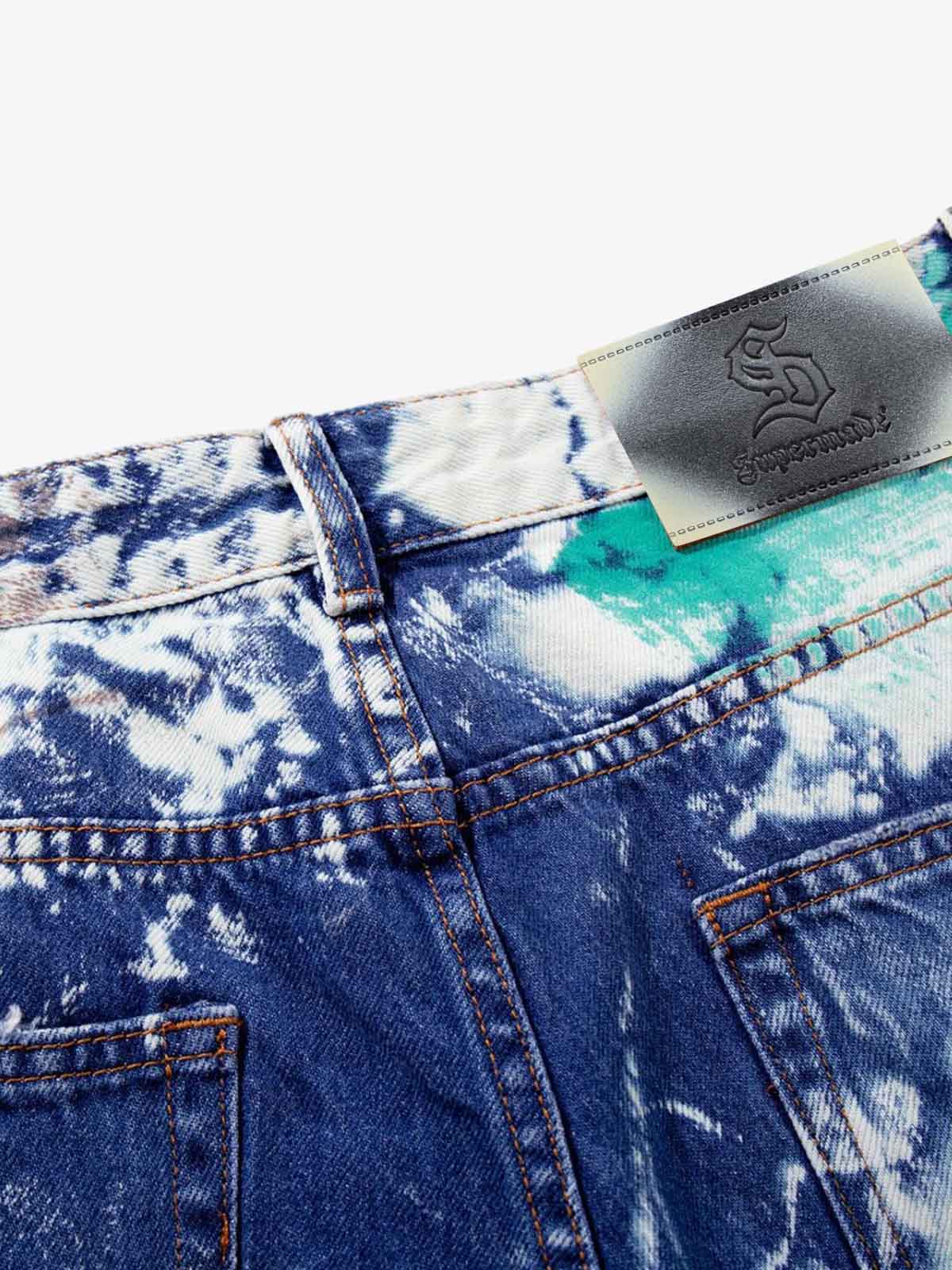 Artistic Brushstroke Hand-Painted Effect Jeans 