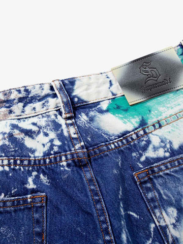 Artistic Brushstroke Hand-Painted Effect Jeans 