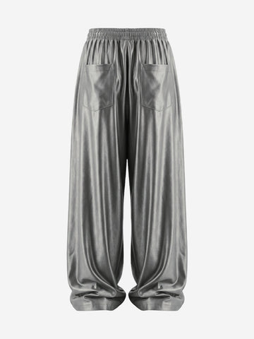 High-Waist Satin Wide-Leg Pants