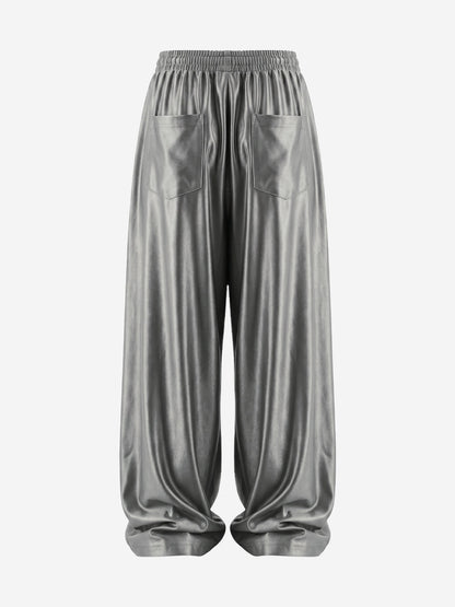 High-Waist Satin Wide-Leg Pants