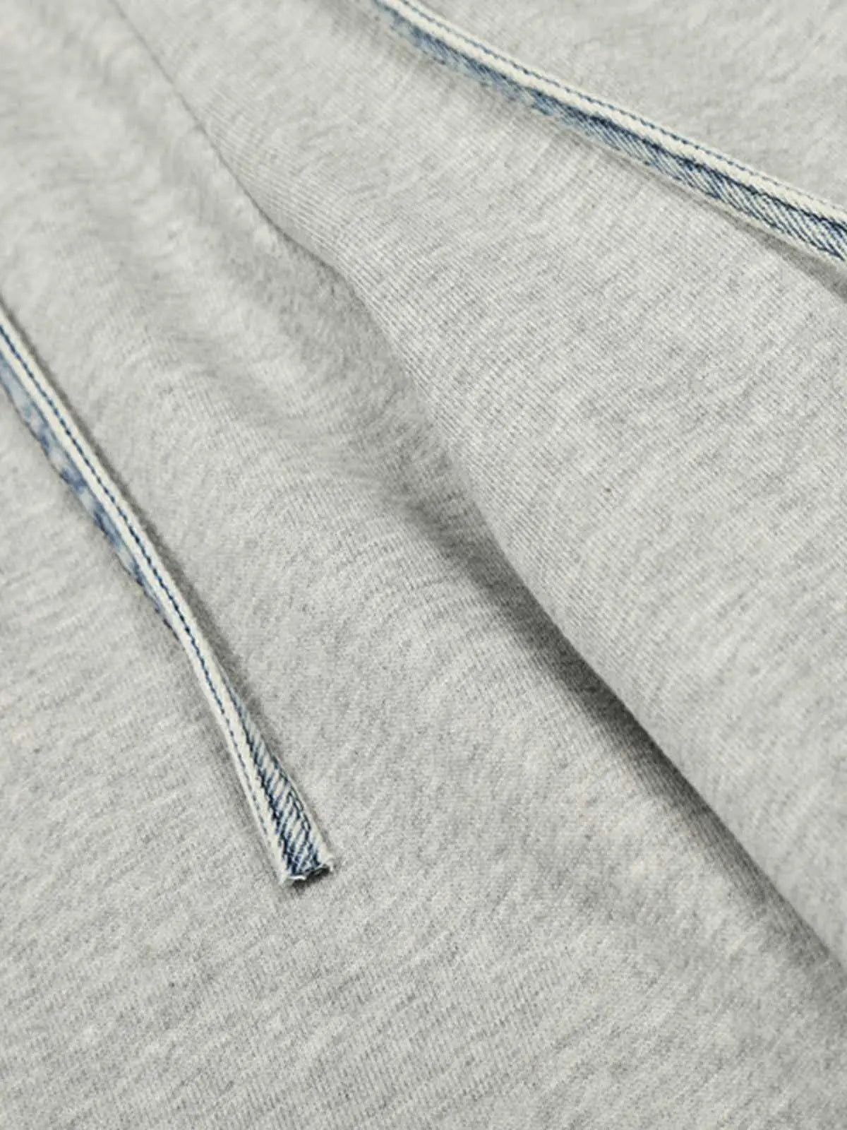 Vintage Wash Denim Waistband Patchwork Sweatpants 