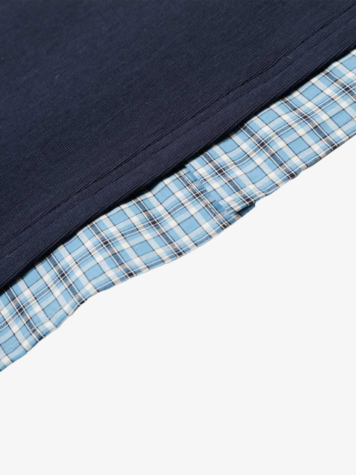 Pique Cotton Polo Shirt with Plaid Contrast Collar & Cuffs – Classic Fit