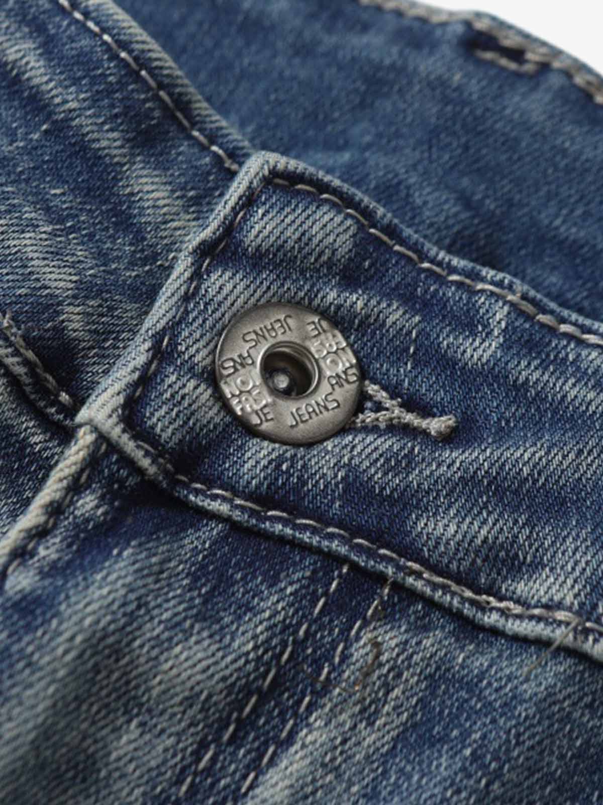 Washed Panel Seam Flare Jeans 