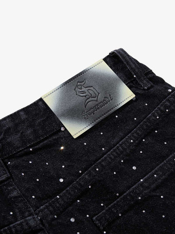 Star Rhinestone Embellished Baggy Jeans 